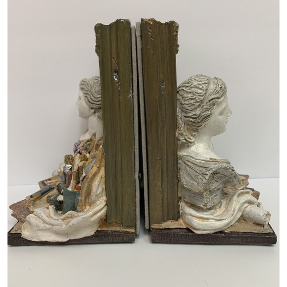 Figi Picture Frame Book Ends Roman Busts Artist Oil Paints & Brushes Vintage - Picture 2 of 10